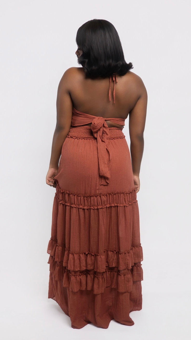 Ruffle Back Maxi