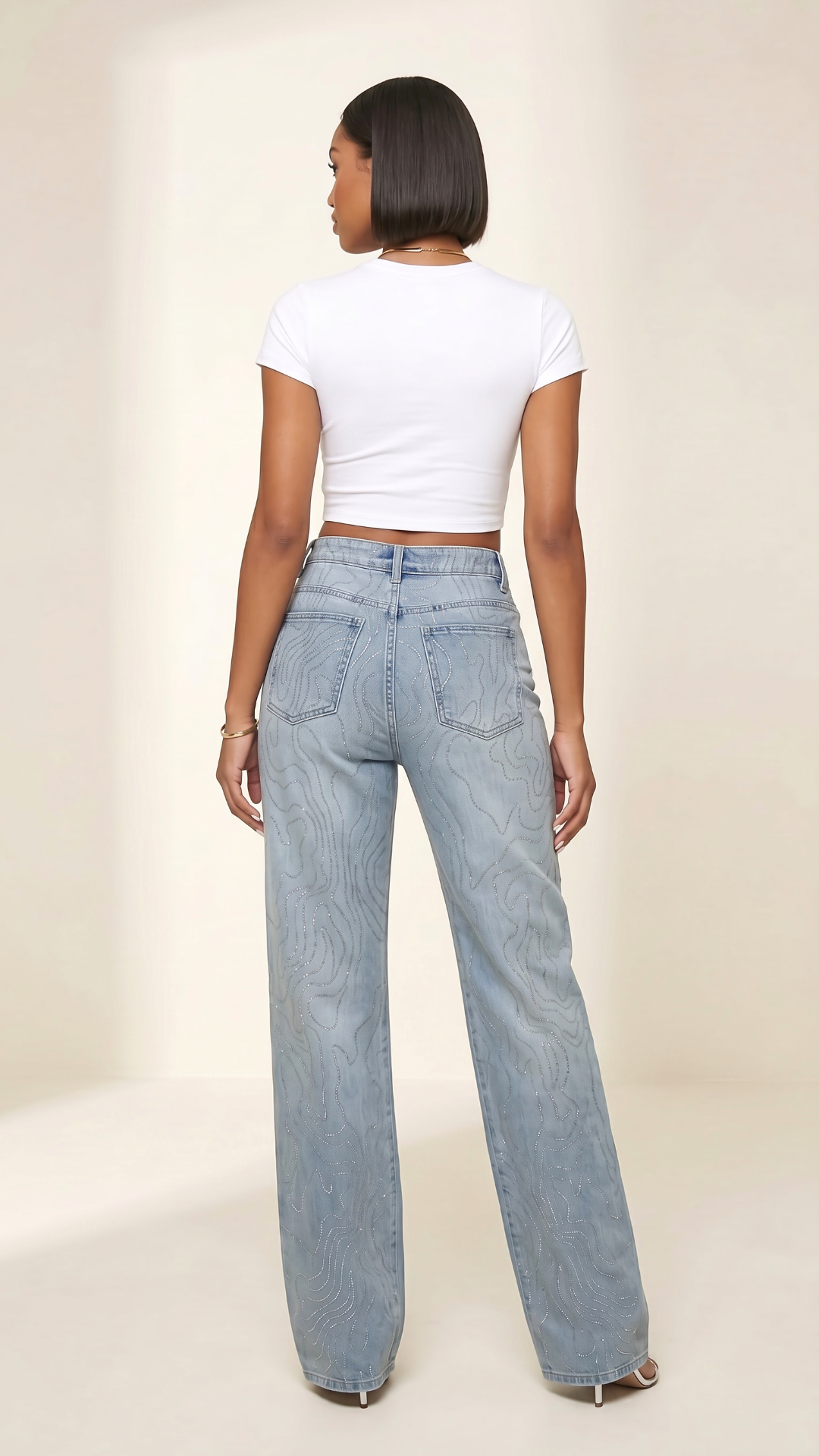 Swirl Rhinestone Jeans
