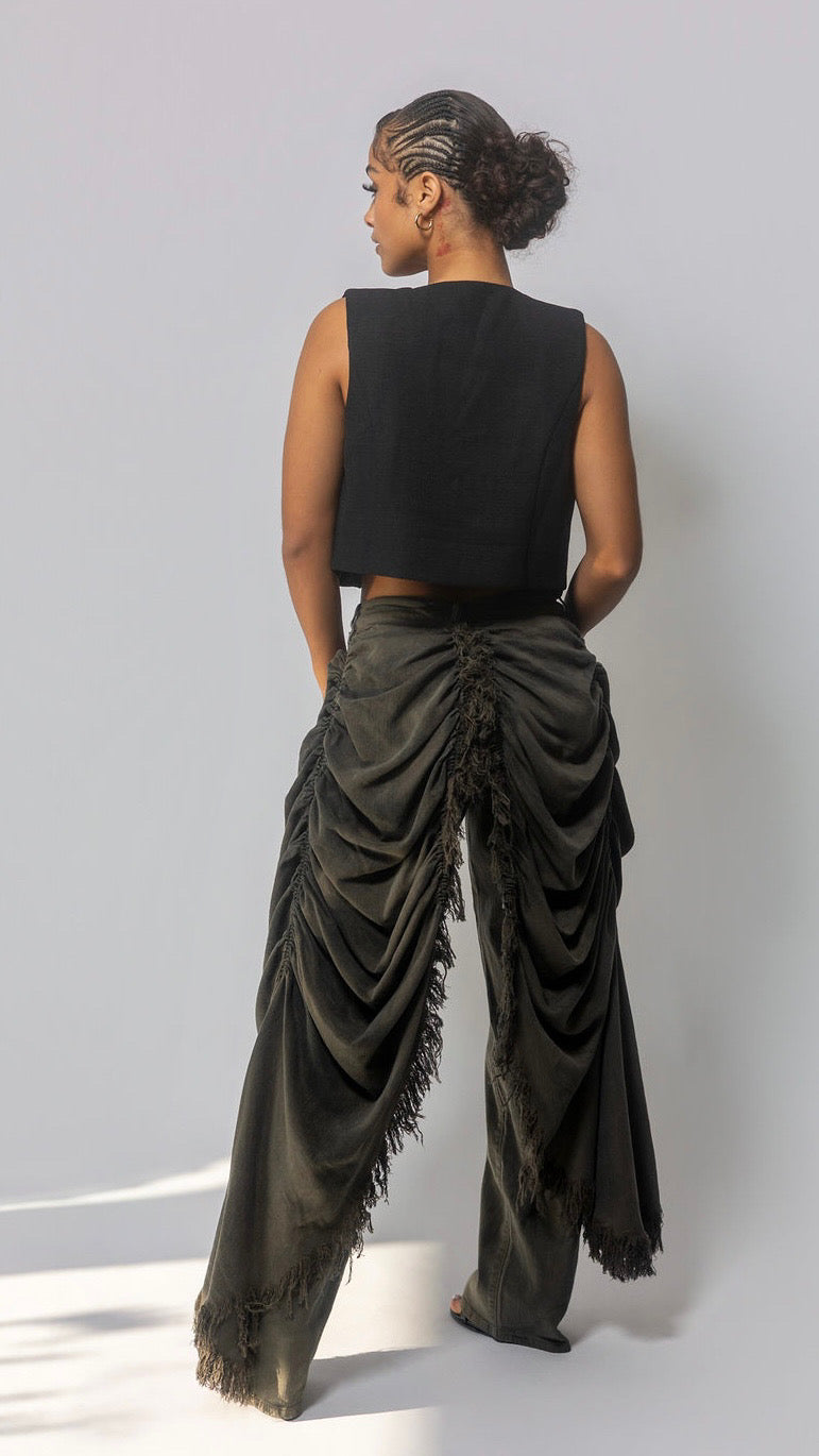 Draped Skirt Jean