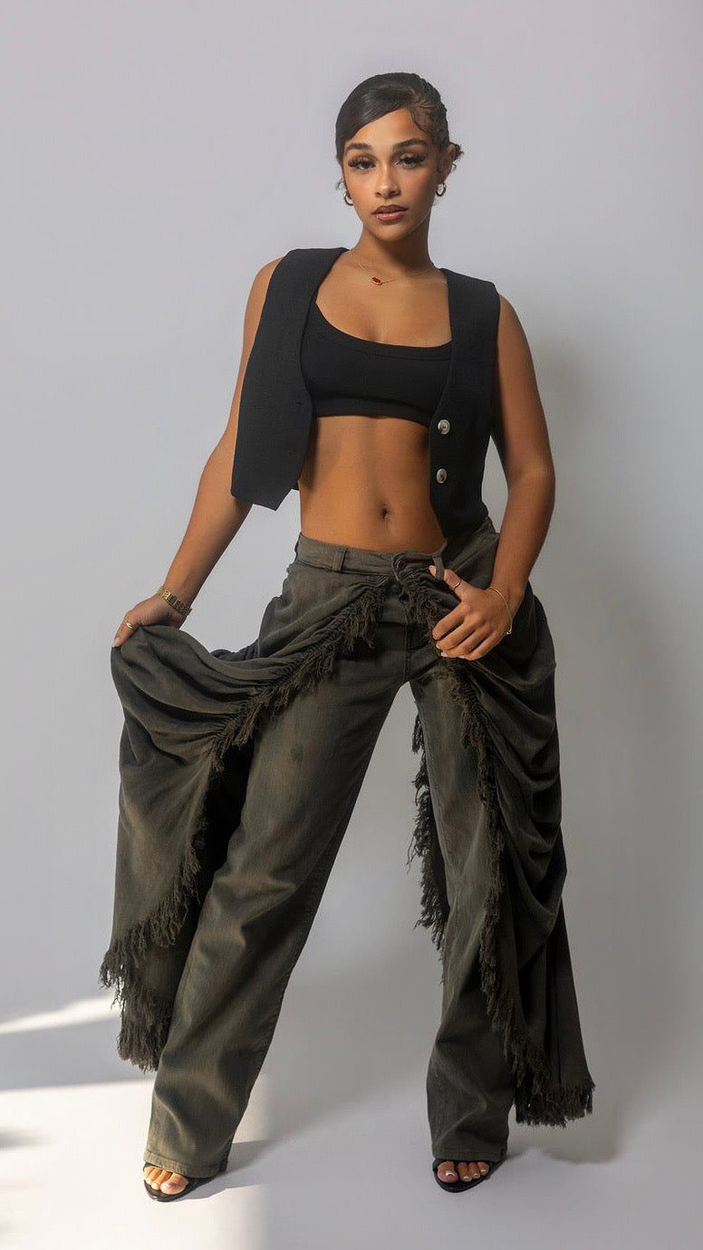 Draped Skirt Jean