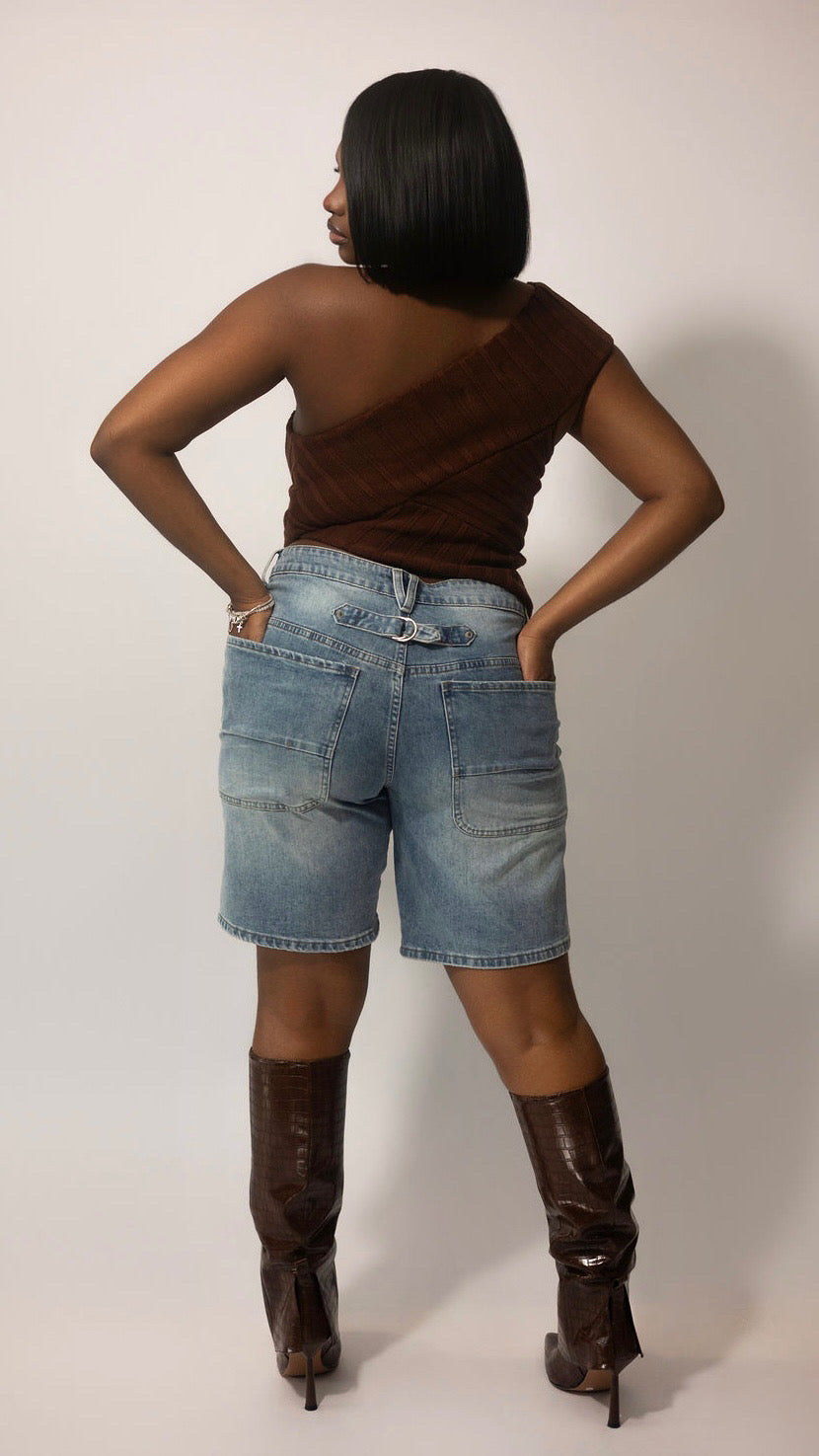 Asymmetrical Ribbed Sweater Top