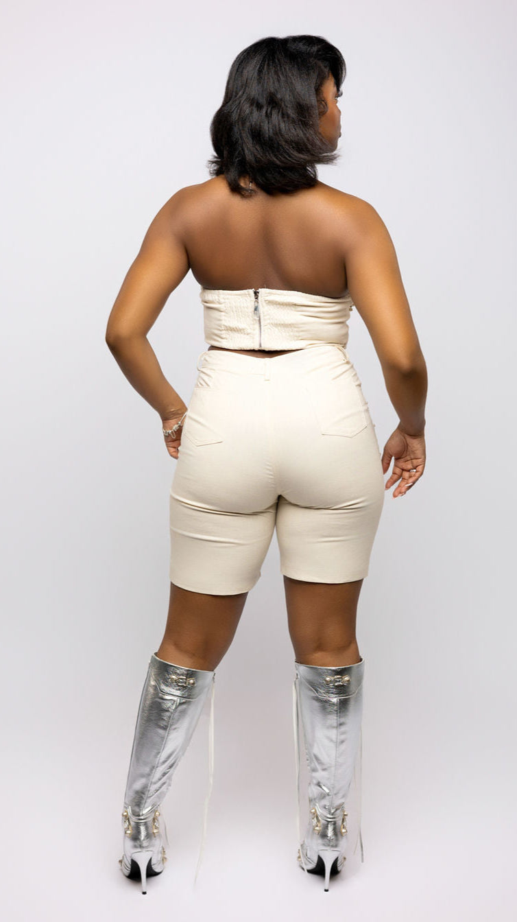 Twill Embellished Bermuda Short