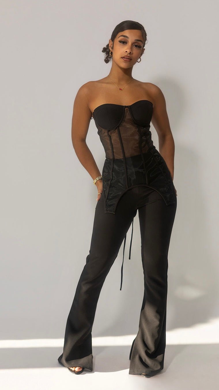 Asymmetrical Corset & Pant Set - The Style Guru