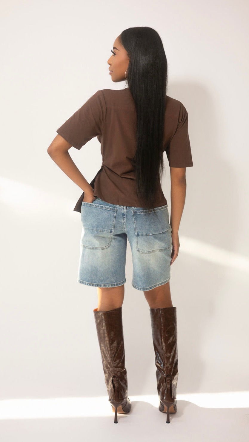 Asymmetrical Gathered Tee - The Style Guru