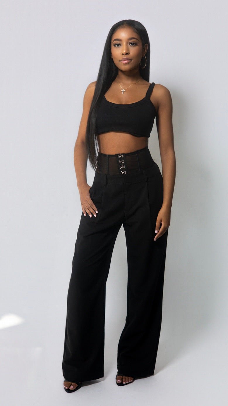 未使用♦UNITED TOKYO Corset Trousers High-Waist Corset Hook & Eye Wide-Leg Trousers | The Style Guru