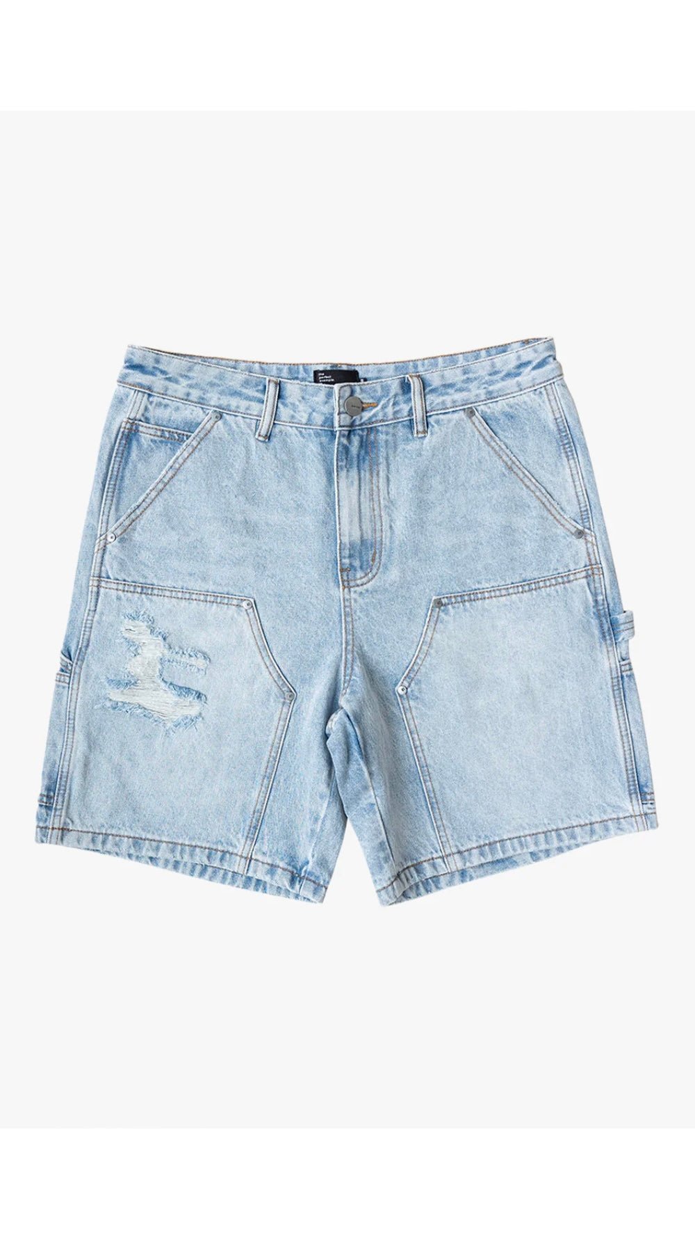 Double Knee Denim Shorts - The Style Guru