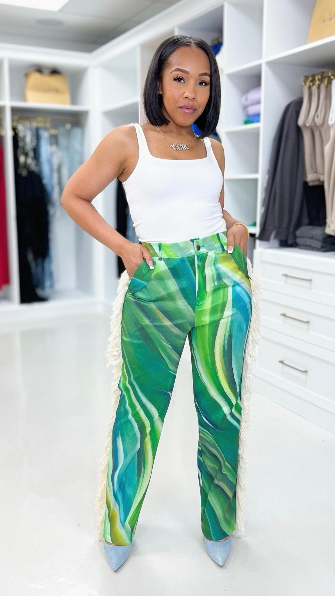 Fringe Trim Pants - The Style Guru