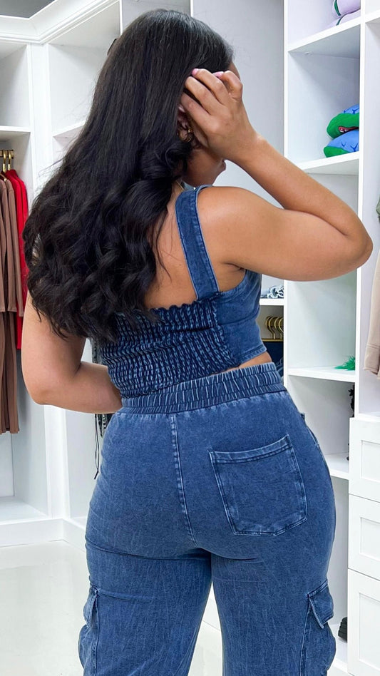 Mineral Wash Crop Top - The Style Guru