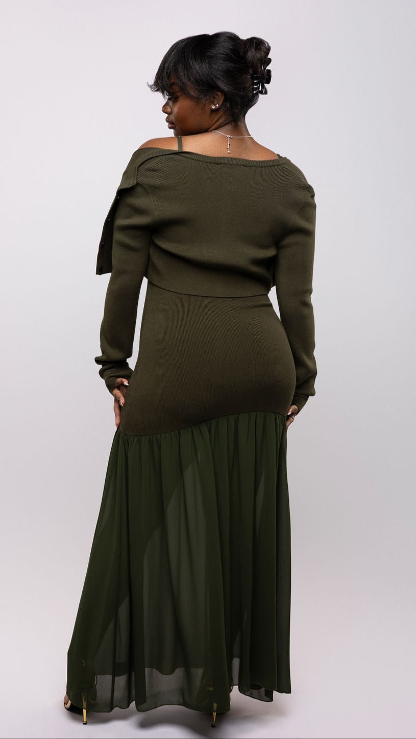 Mix Knit Maxi Dress - The Style Guru