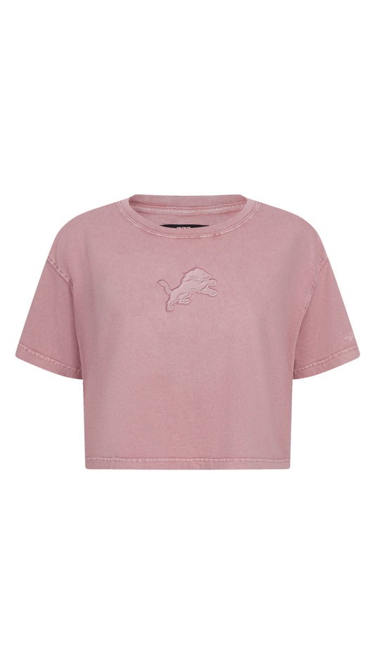 NFL Detroit Lions Washed Classic Women’s Enzyme Wash Boxy Tee - The Style Guru