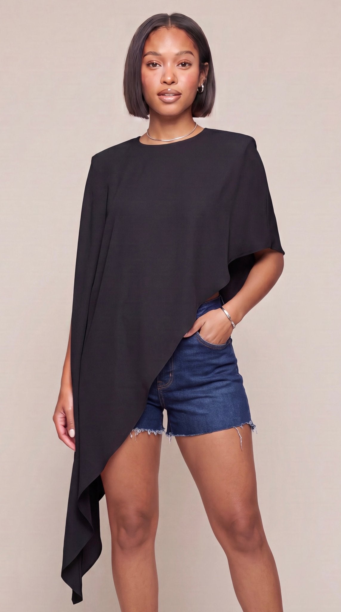 Power Drape Asymmetrical Blouse - The Style Guru