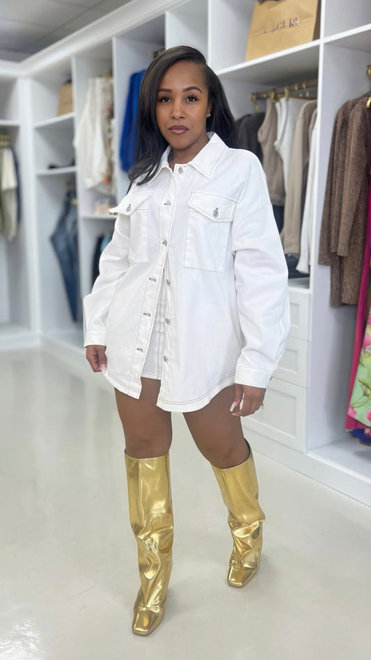 Shacket and Mini Skirt Set - The Style Guru