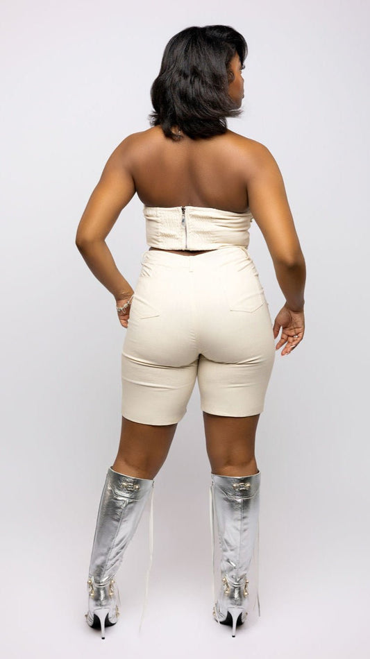 Twill Embellished Bermuda Short - The Style Guru