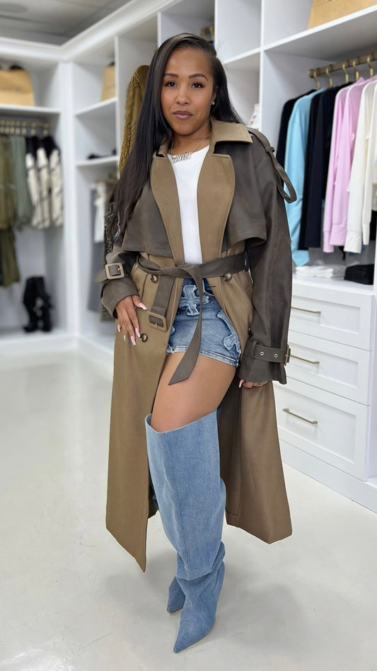 Two - Tone Trench Coat - The Style Guru