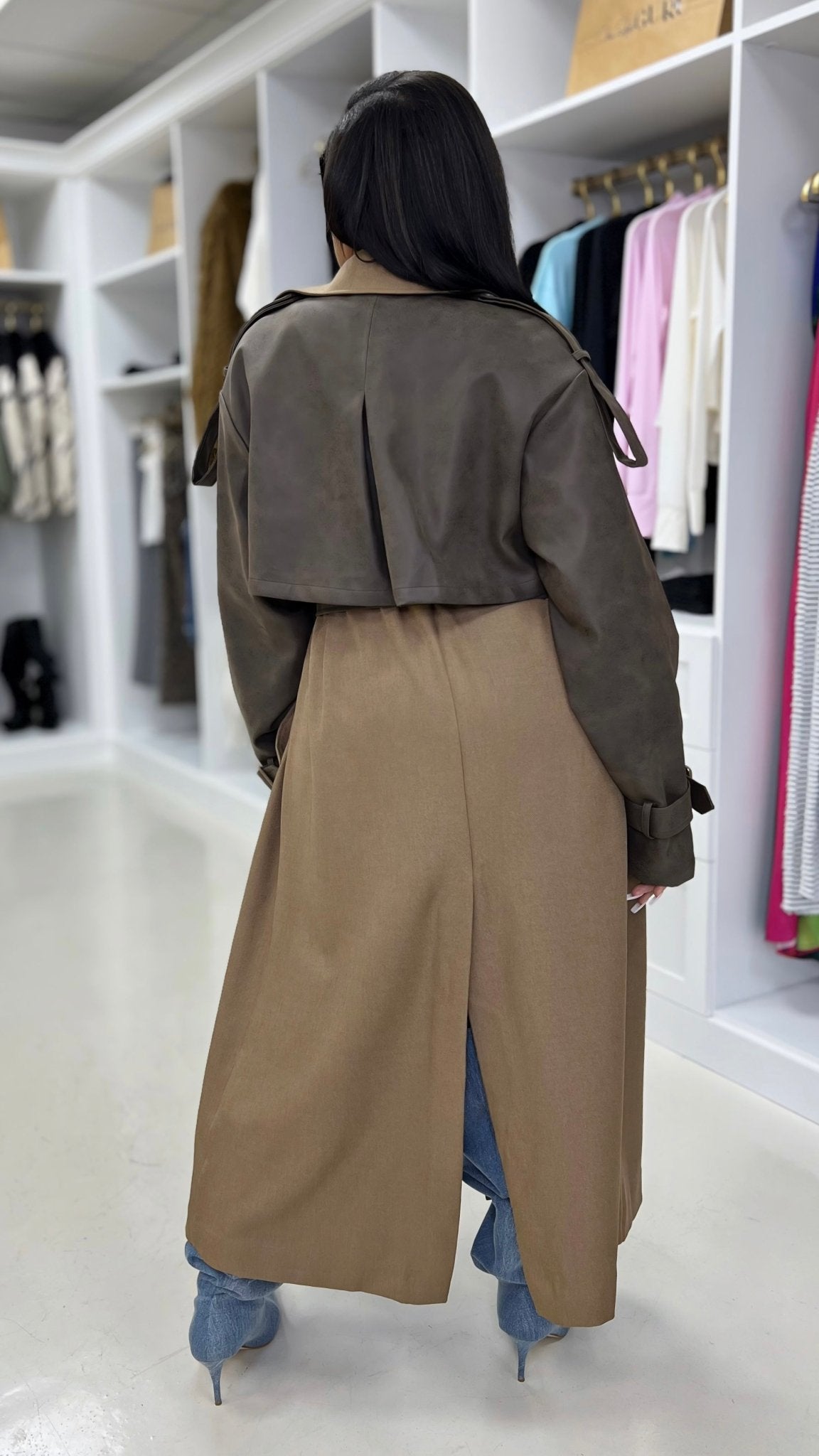 Two - Tone Trench Coat - The Style Guru