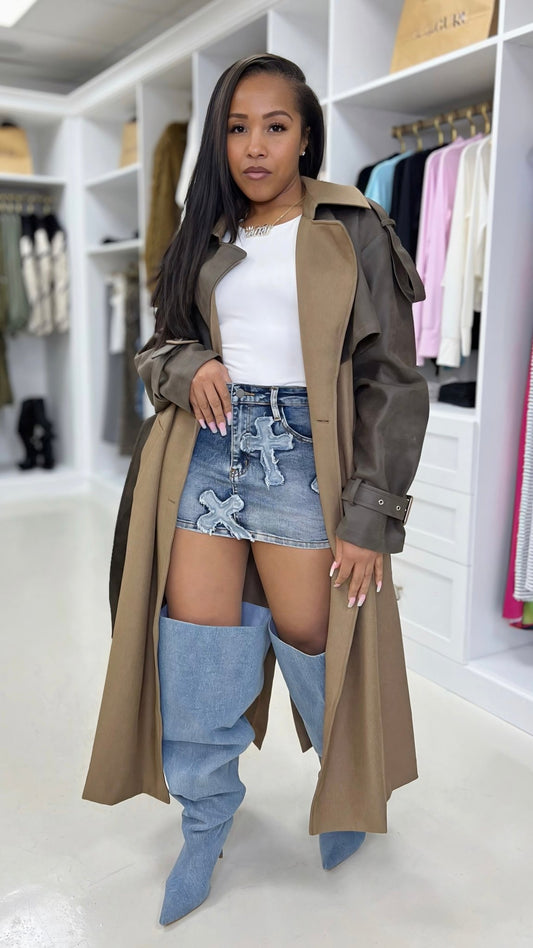 Two - Tone Trench Coat - The Style Guru