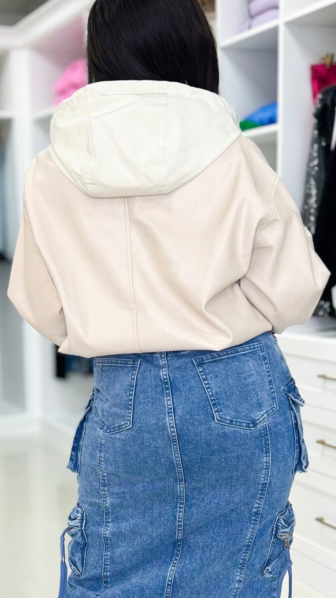Vegan Leather Hoodie - The Style Guru