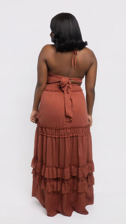 Ruffle Back Maxi