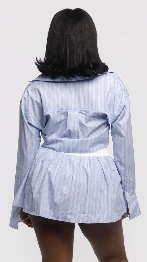 Striped Poplin Skort