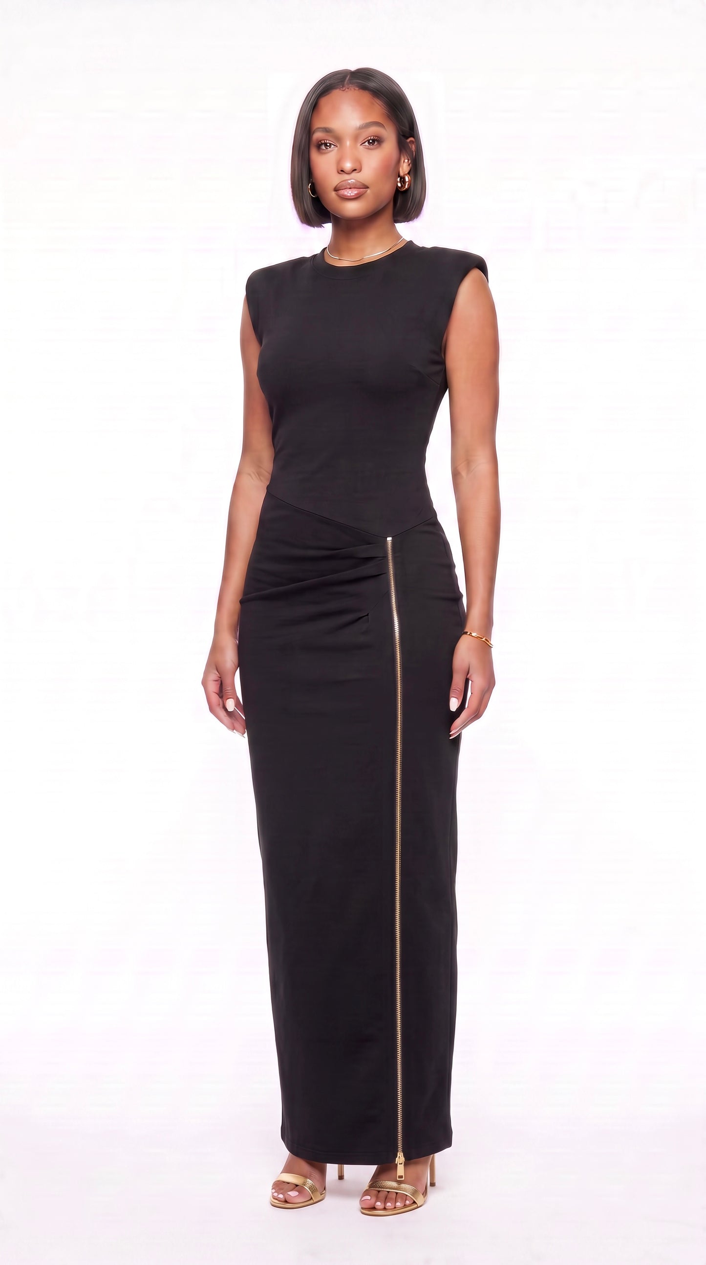 Zip Detail Maxi Dress