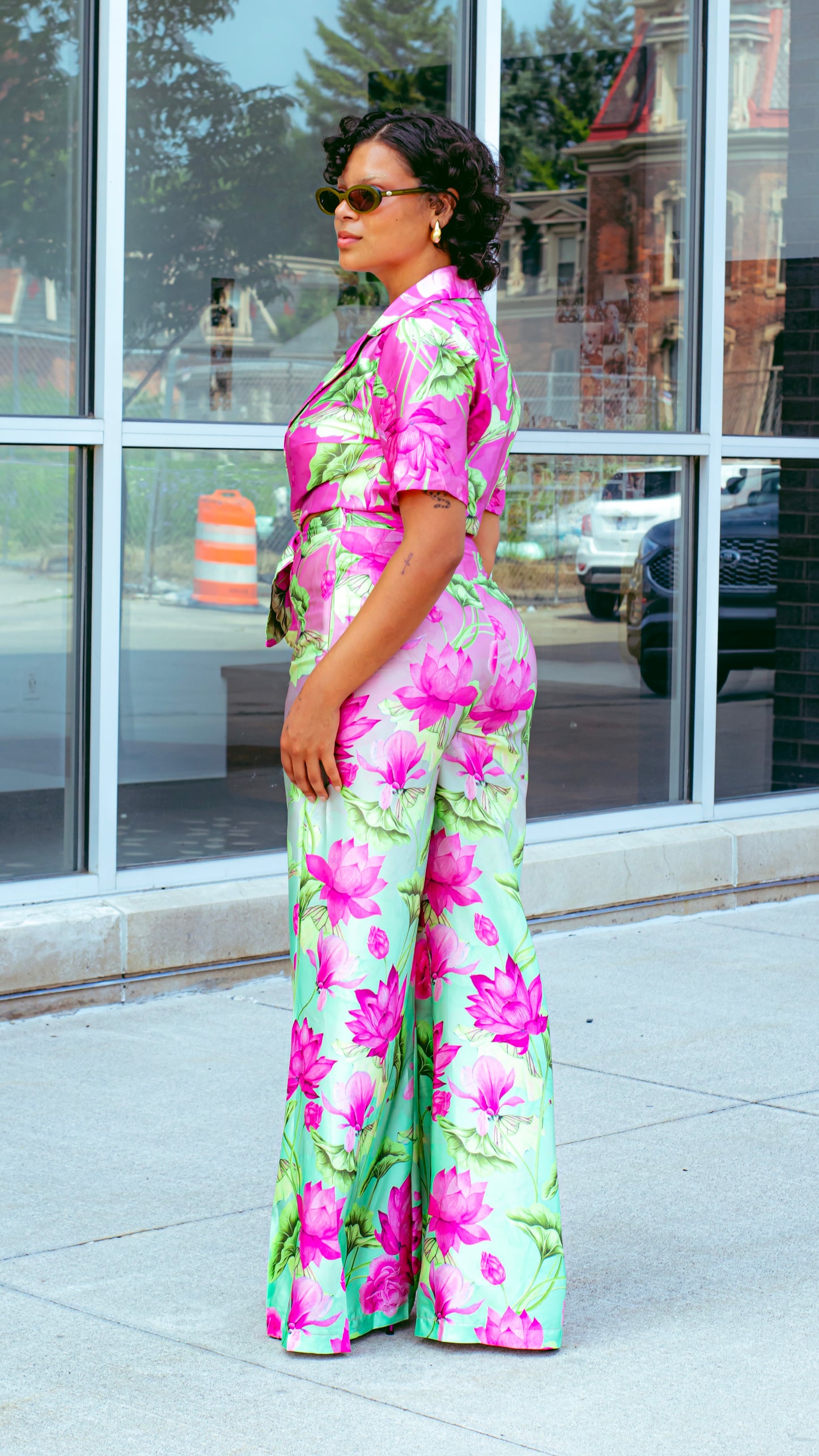 Ombre Floral Pants Set