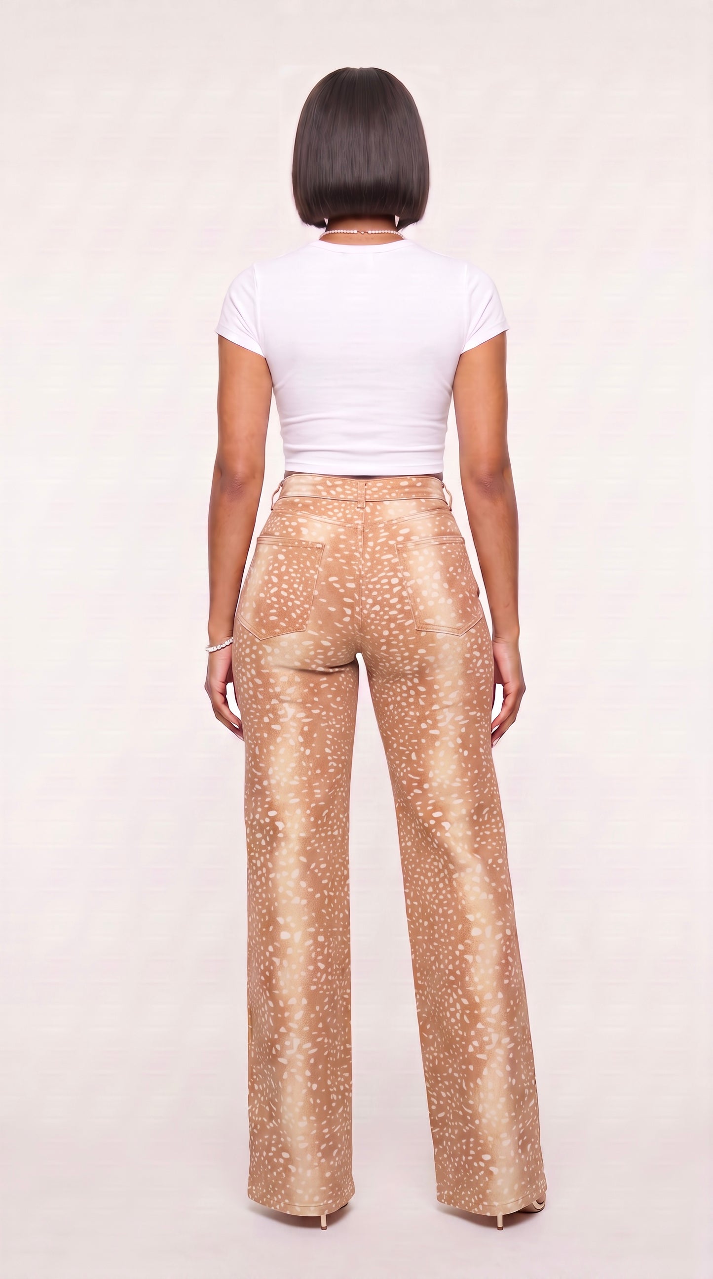 Fawn Print Straight Leg Jeans