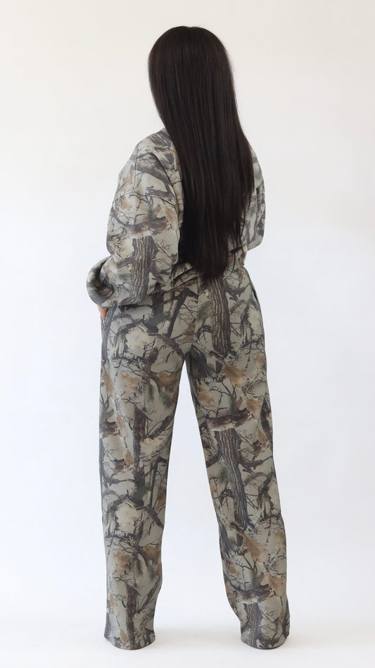 ELK Woodland Camo Fleece Wide Leg Sweatpants