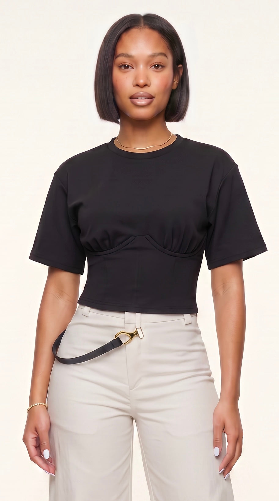 Sculpted Knit Bustier Top