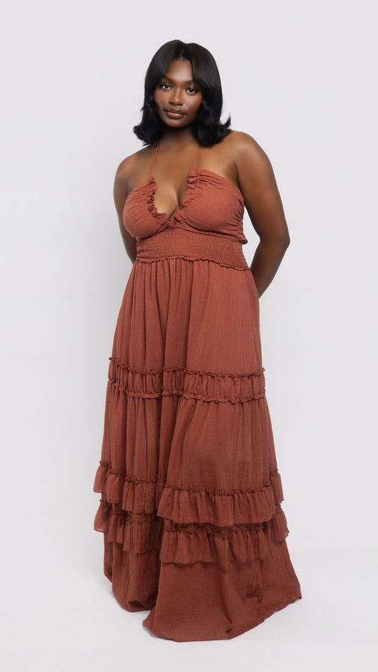 Ruffle Back Maxi