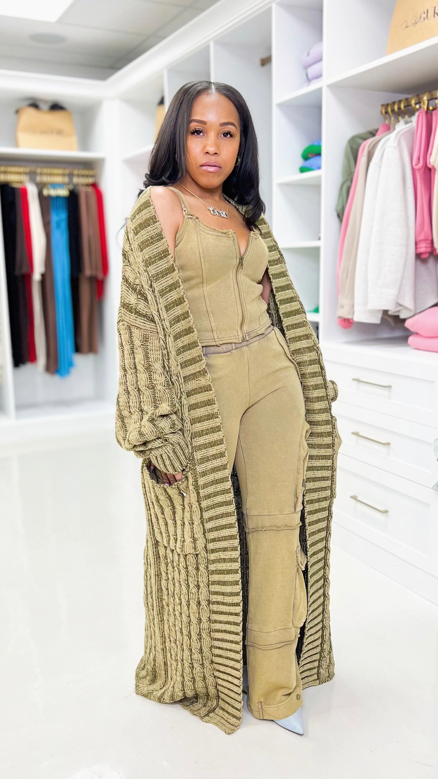 Cable Knit Maxi Sweater