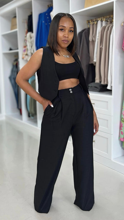Pleated Flare Pants