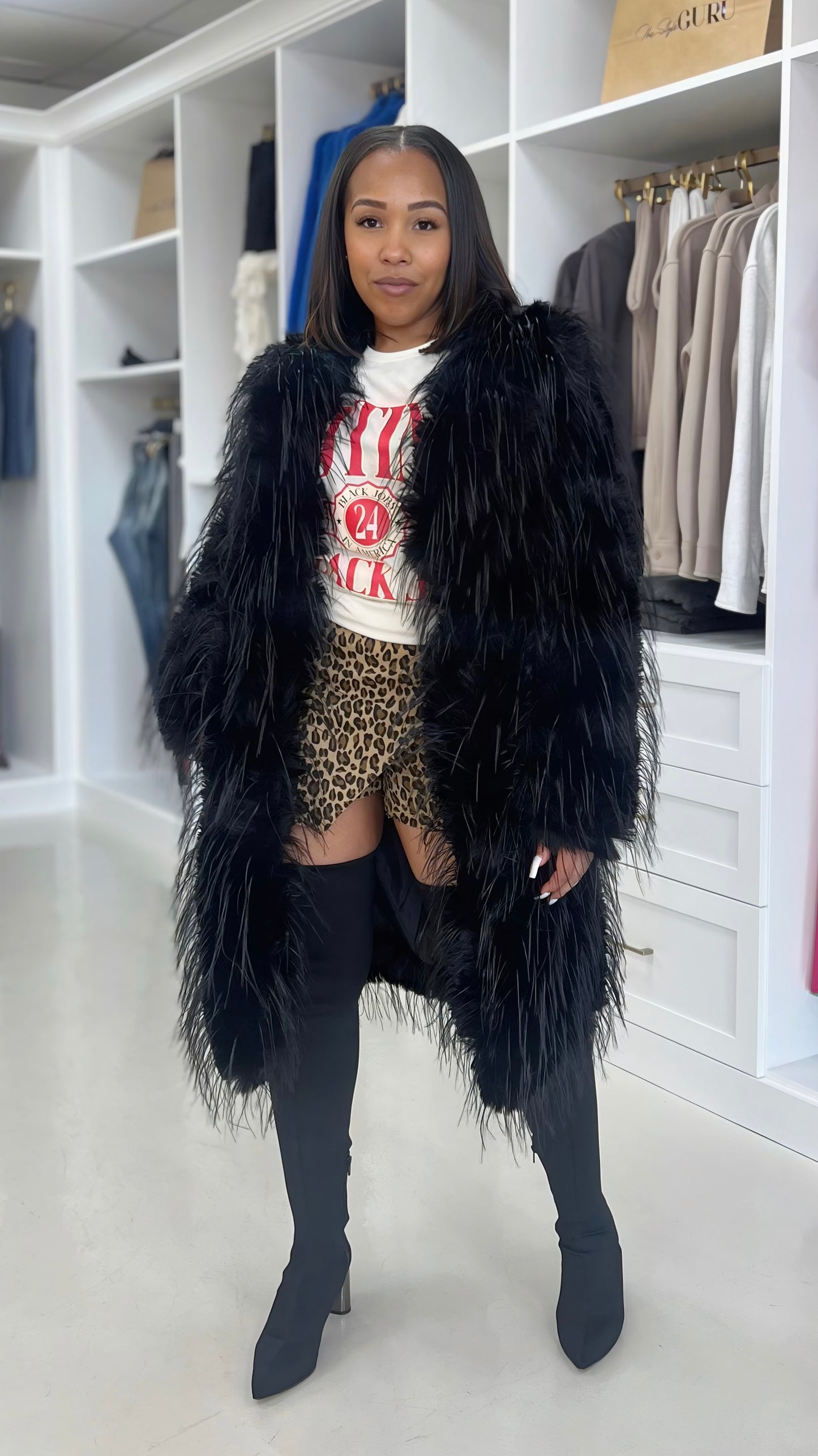 Faux Fur Plush Coat