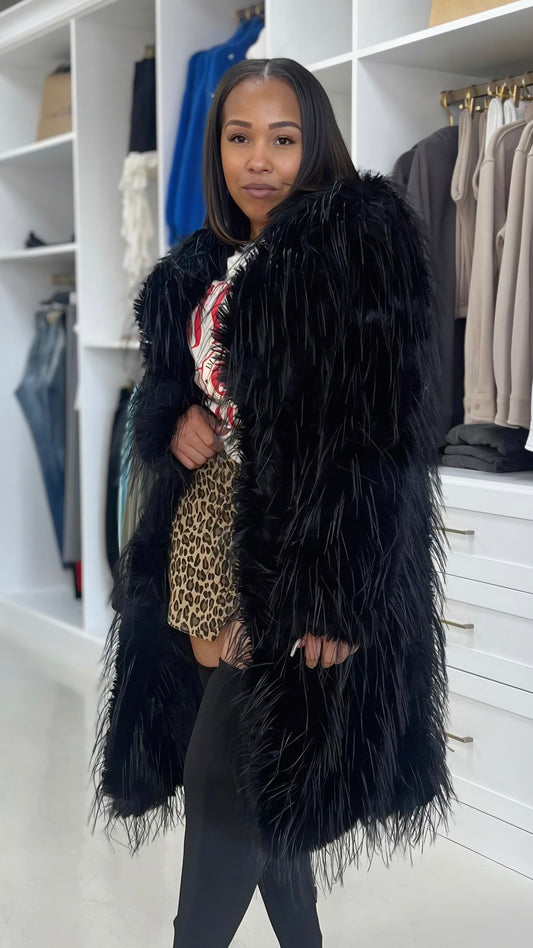 Faux Fur Plush Coat