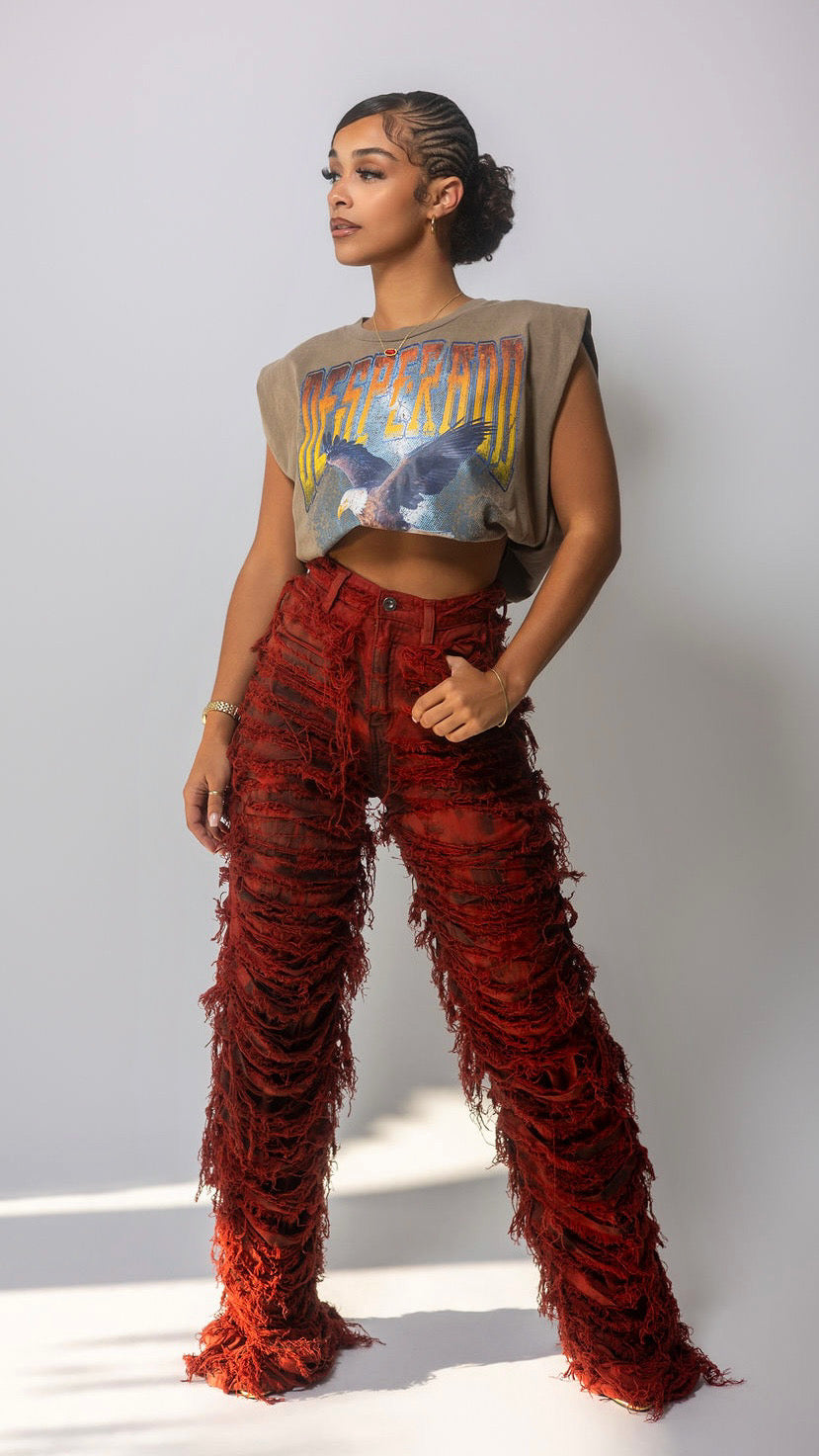 Shaggy Wide Leg Jean