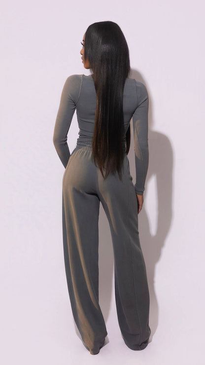 Mock Neck Jogger Set