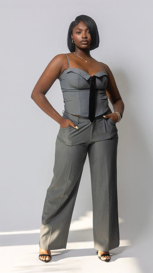 Structured Wide-Leg Trouser