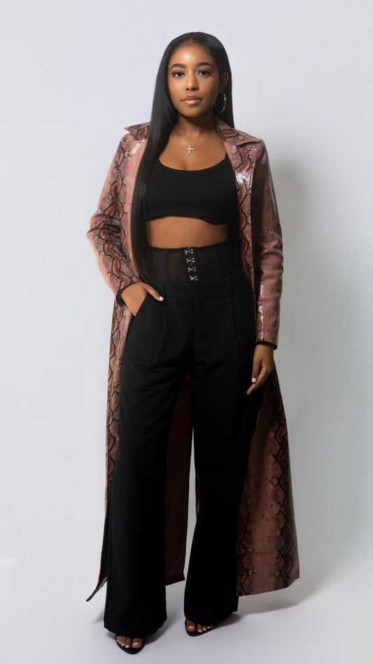 Snakeskin Maxi Coat
