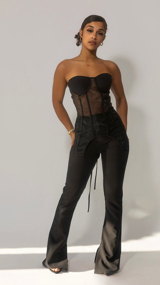 Asymmetrical Corset & Pant Set