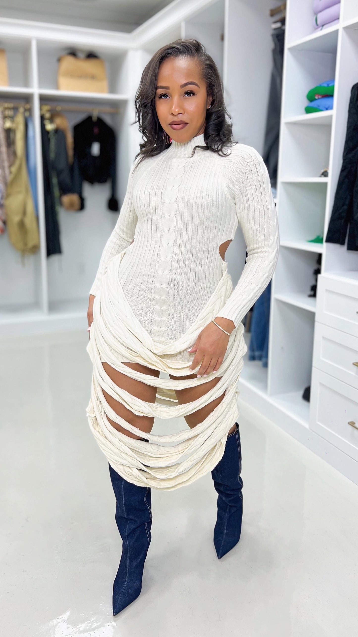 Cable Knit Rope Dress