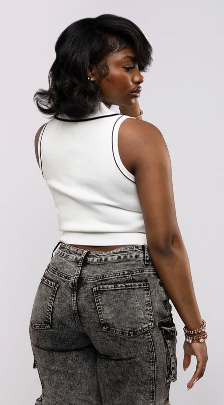 Cherry Polo Knit Tank