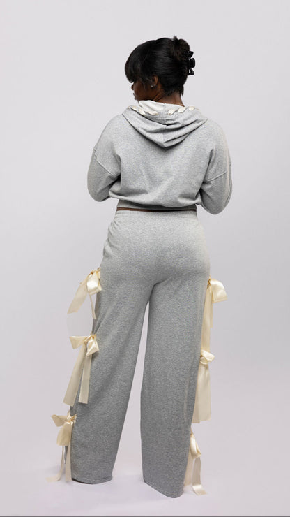Satin-Tie Wide Leg Jogger