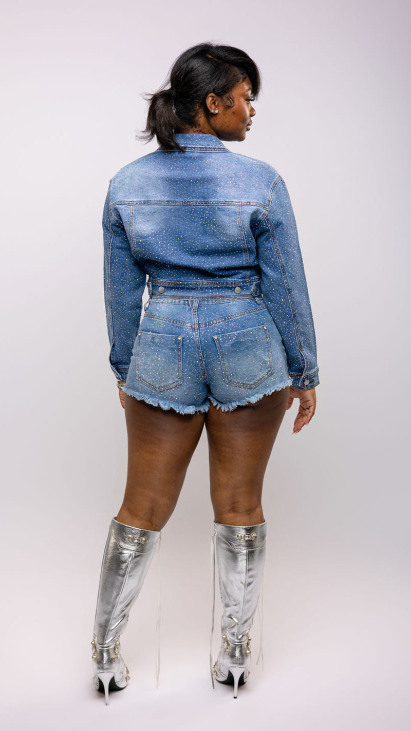 Starlight Cropped Denim Jacket