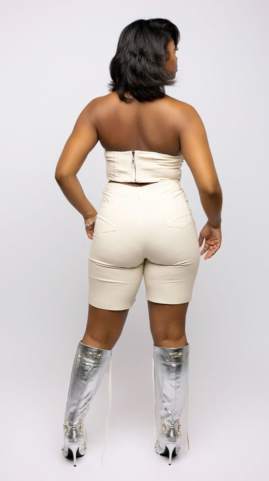 Twill Embellished Bermuda Short