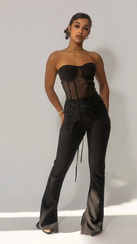 Asymmetrical Corset & Pant Set - The Style Guru
