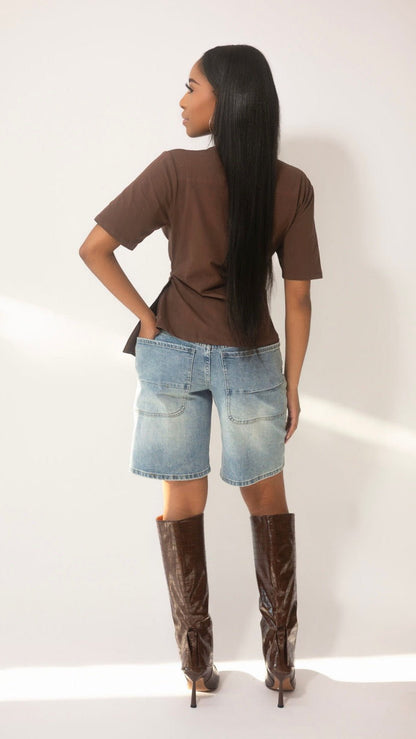 Asymmetrical Gathered Tee - The Style Guru