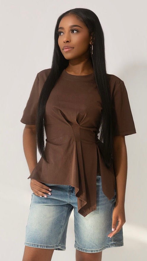 Asymmetrical Gathered Tee - The Style Guru