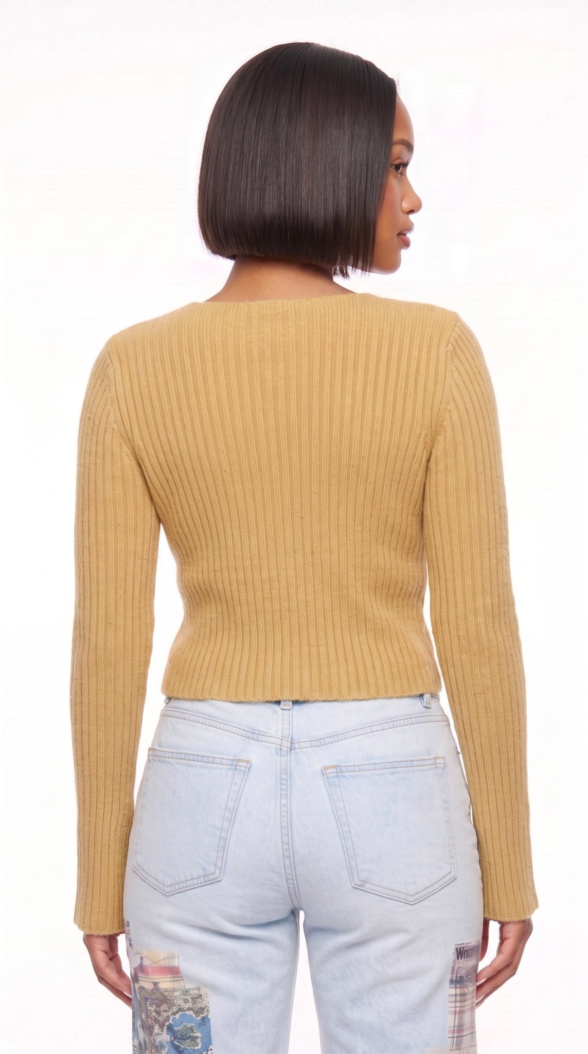 Bell Sleeve Rib Knit Cardigan - The Style Guru