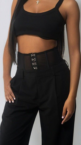 未使用♦UNITED TOKYO Corset Trousers High-Waist Corset Hook & Eye Wide-Leg Trousers | The Style Guru