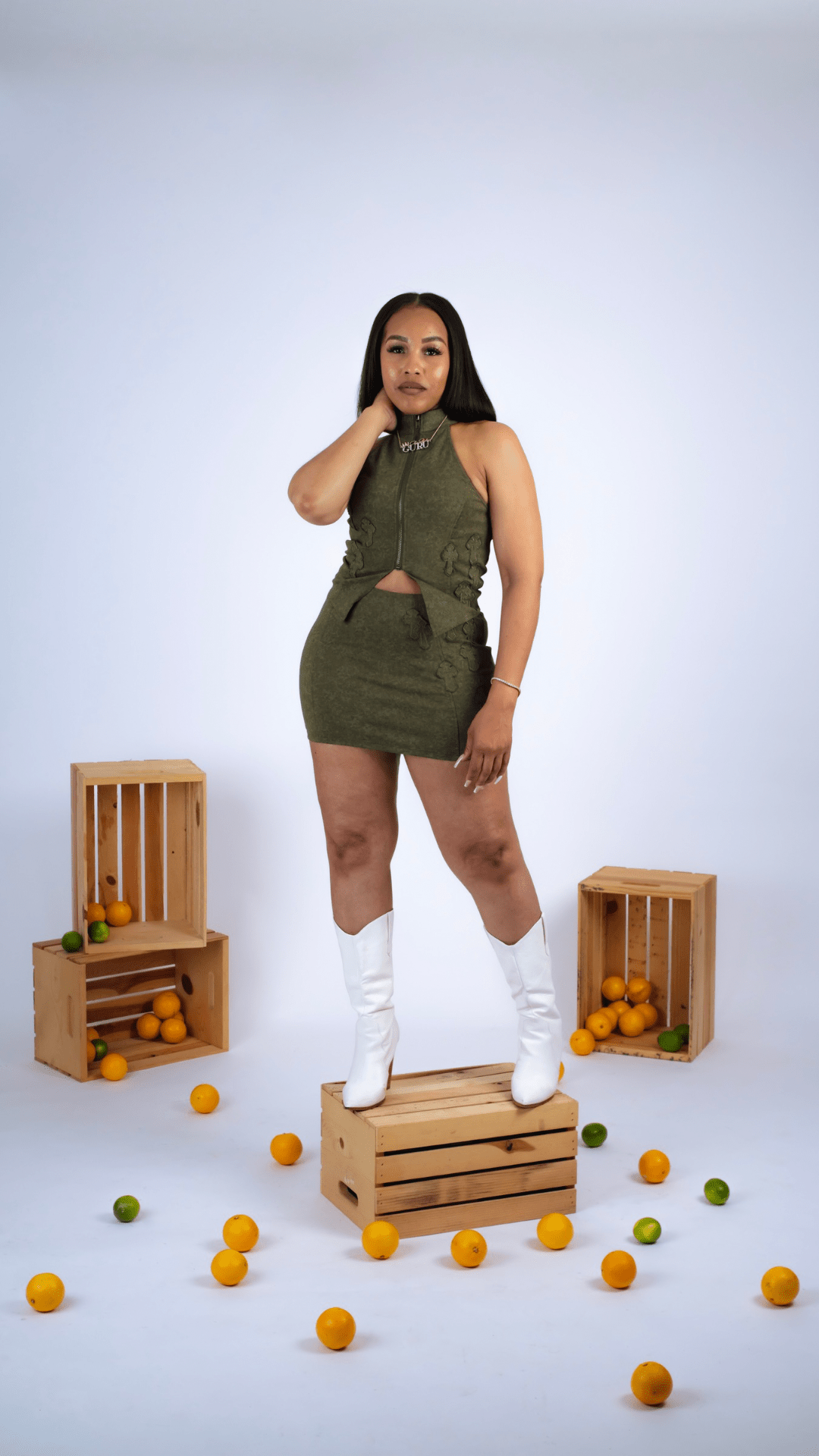 Cross Patchwork Skirt Set - The Style Guru