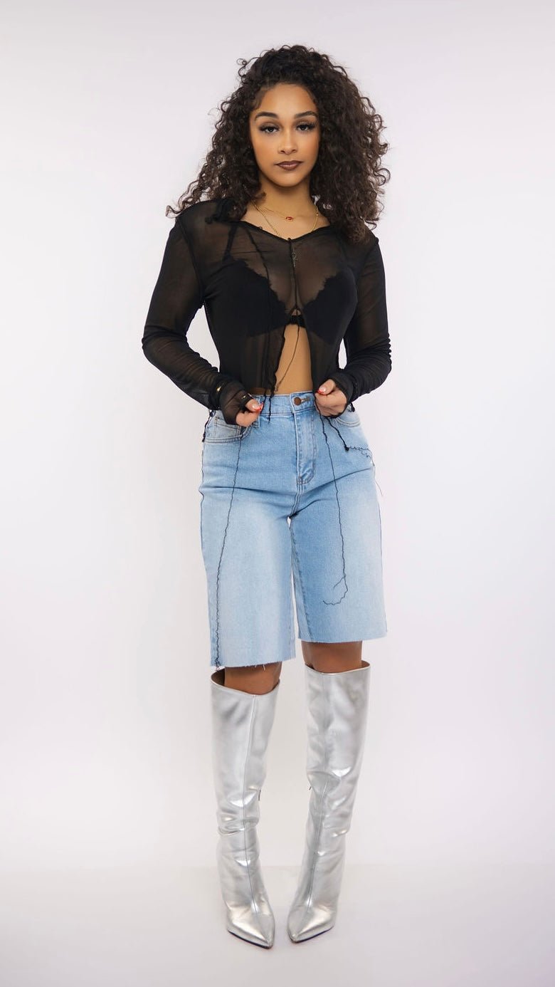 Distressed Mesh Top - The Style Guru